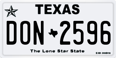 TX license plate DON2596