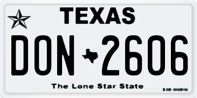 TX license plate DON2606