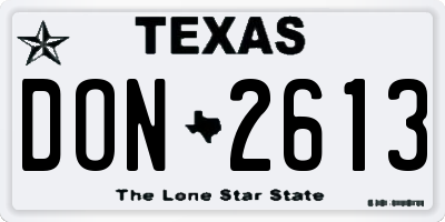 TX license plate DON2613