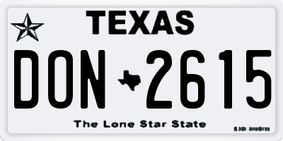 TX license plate DON2615