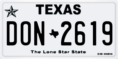 TX license plate DON2619