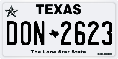 TX license plate DON2623