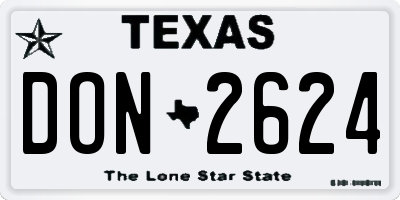 TX license plate DON2624