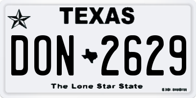 TX license plate DON2629