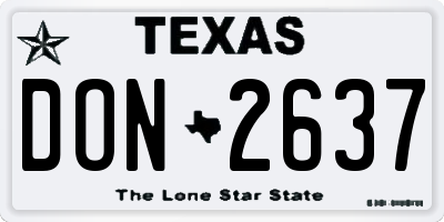 TX license plate DON2637