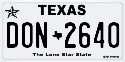 TX license plate DON2640
