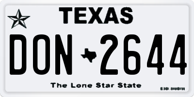 TX license plate DON2644