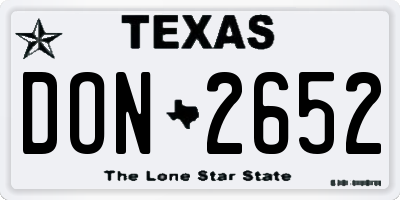 TX license plate DON2652