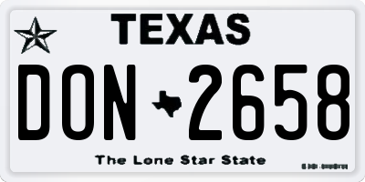 TX license plate DON2658