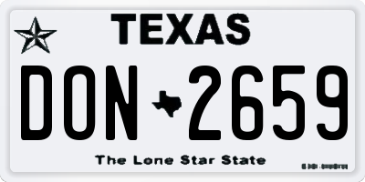 TX license plate DON2659