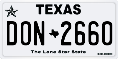 TX license plate DON2660