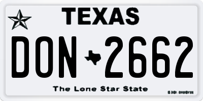 TX license plate DON2662