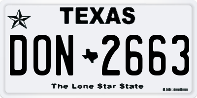 TX license plate DON2663