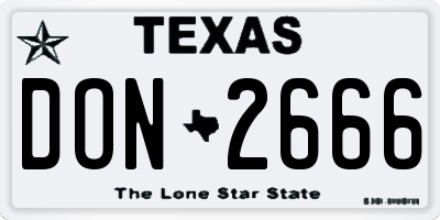TX license plate DON2666