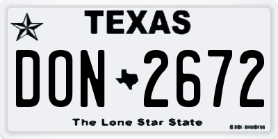 TX license plate DON2672