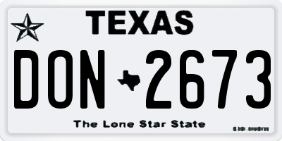 TX license plate DON2673