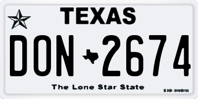 TX license plate DON2674
