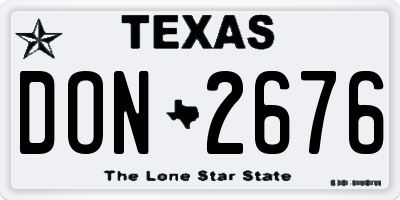 TX license plate DON2676