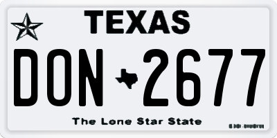 TX license plate DON2677