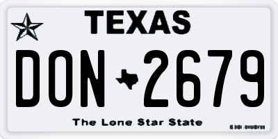 TX license plate DON2679