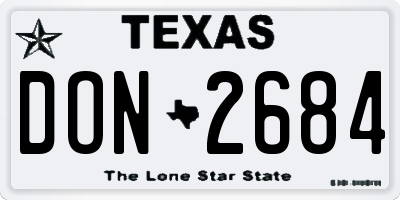 TX license plate DON2684