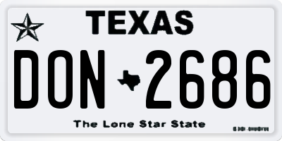 TX license plate DON2686