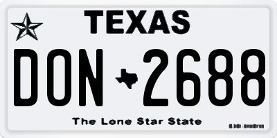 TX license plate DON2688