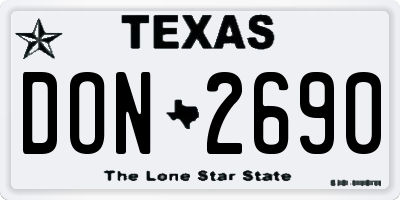 TX license plate DON2690
