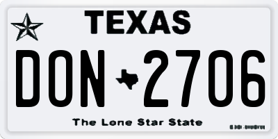 TX license plate DON2706