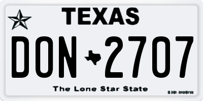 TX license plate DON2707