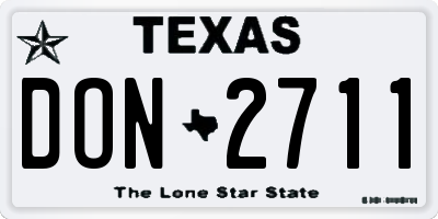 TX license plate DON2711