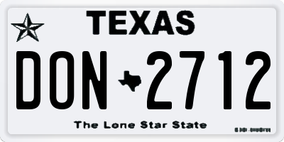 TX license plate DON2712