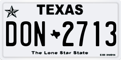 TX license plate DON2713