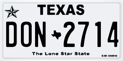 TX license plate DON2714