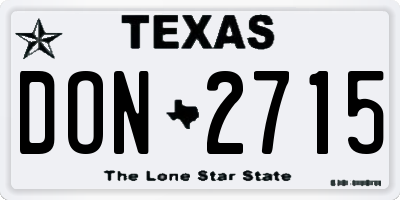 TX license plate DON2715