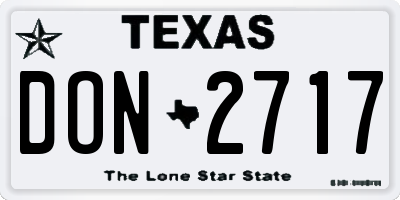 TX license plate DON2717