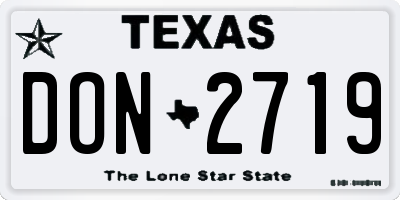 TX license plate DON2719