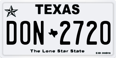 TX license plate DON2720