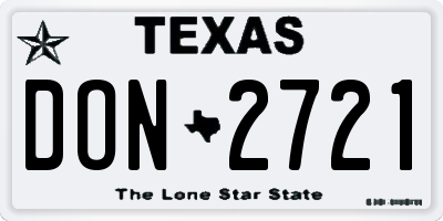 TX license plate DON2721