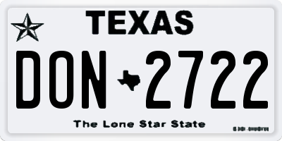TX license plate DON2722