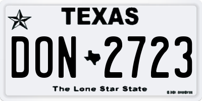 TX license plate DON2723