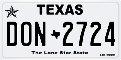 TX license plate DON2724
