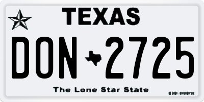 TX license plate DON2725