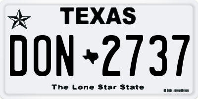 TX license plate DON2737