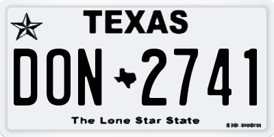 TX license plate DON2741