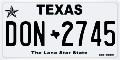 TX license plate DON2745