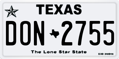 TX license plate DON2755
