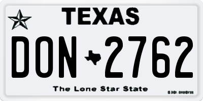 TX license plate DON2762