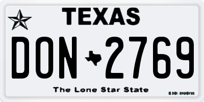 TX license plate DON2769