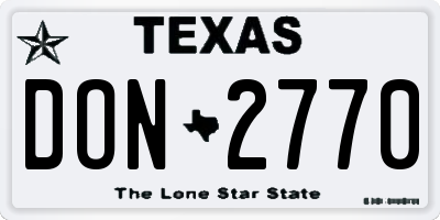 TX license plate DON2770